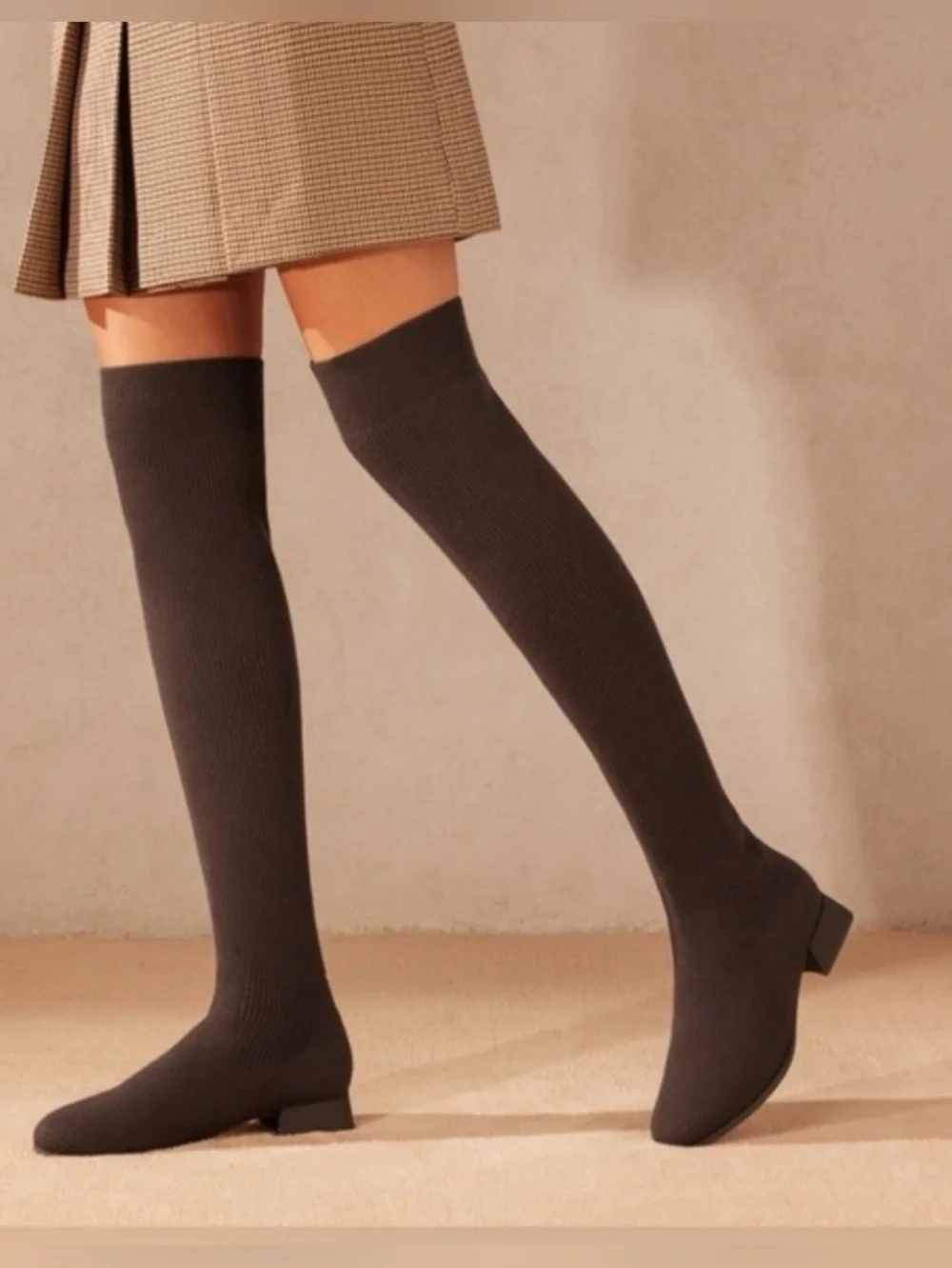 VIVAIA Madeline Over The Knee Thigh High Boots Chocolate Brown Wool Size 6.5